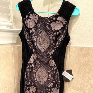 NWT NUDE & BLACK LACE HOMECOMING DRESS